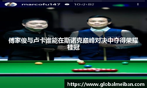 傅家俊与卢卡谁能在斯诺克巅峰对决中夺得荣耀桂冠